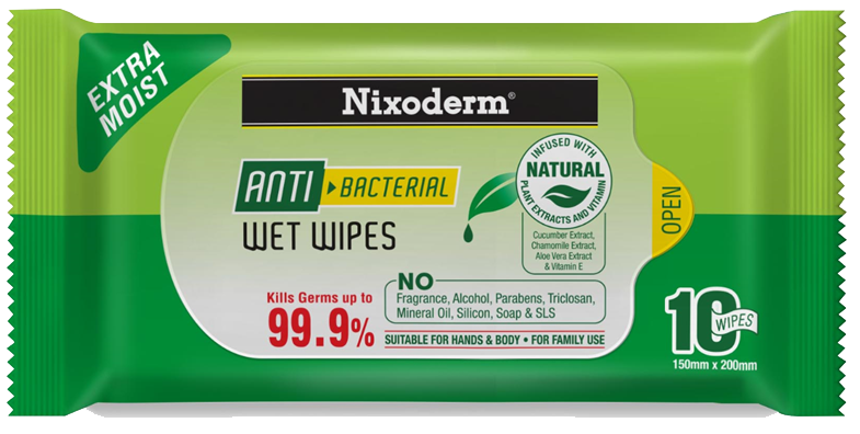 Anti Bacterial Wet Wipes Malaysia - Nixoderm Malaysia